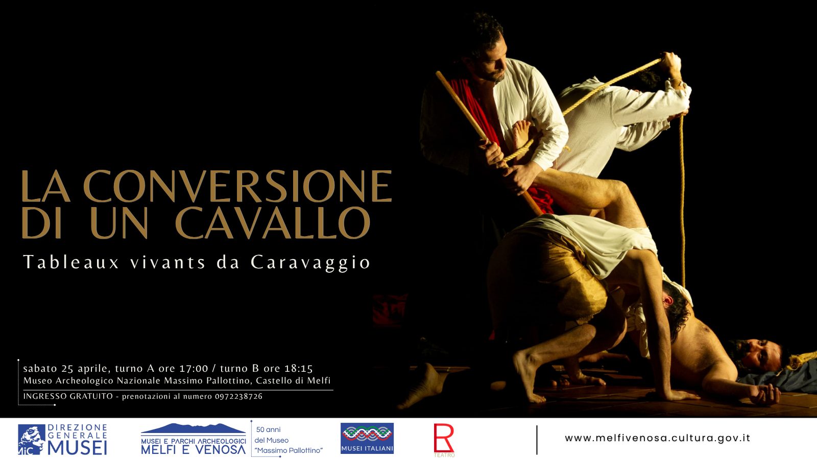 La conversione di un cavallo. Tableaux vivants da Caravaggio